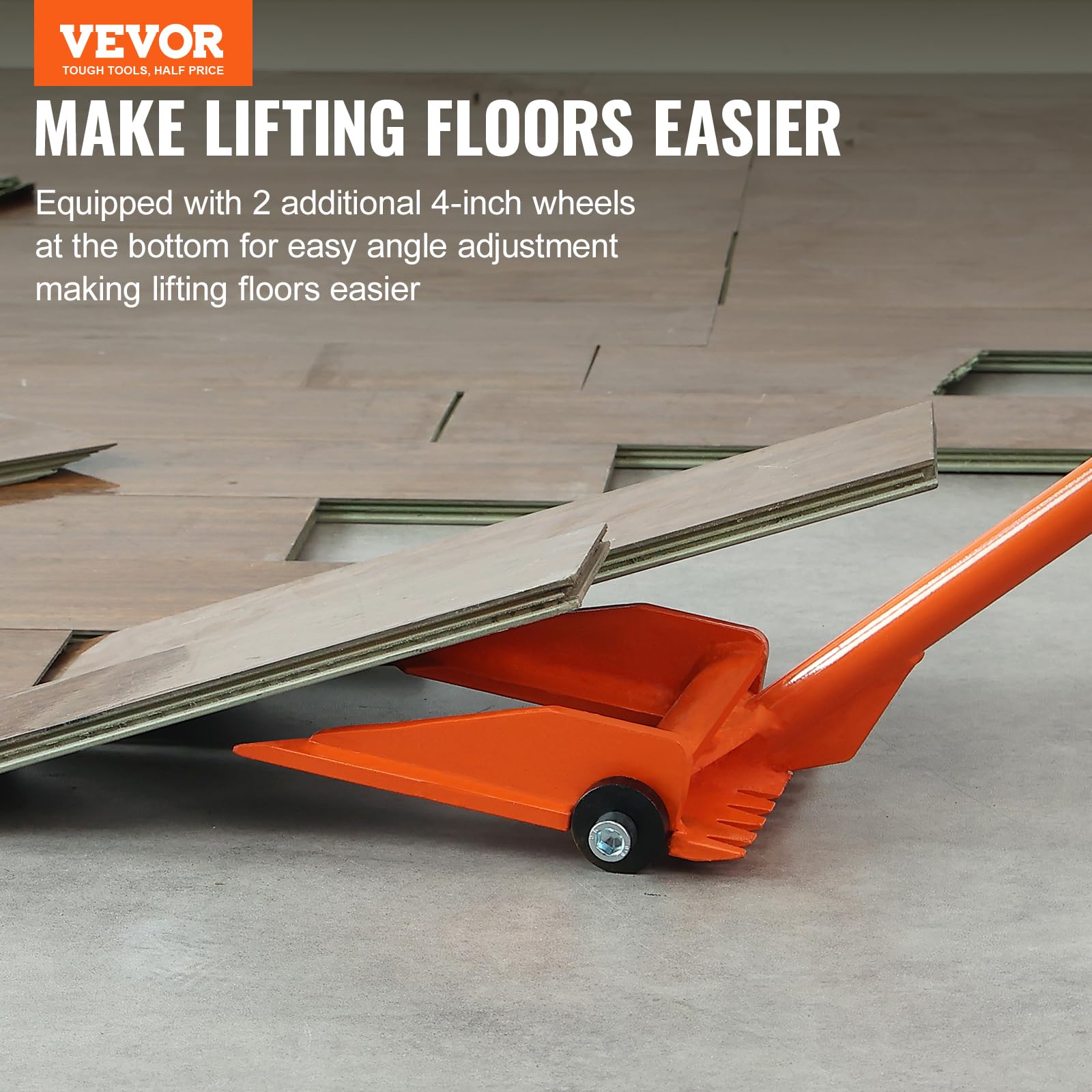 Vevor Pallet Buster, 50'' Carbon Steel Handle Wrecking Pry Bar, 2000 Lbs Weight Capacity, Heavy Duty Deck Board Removal Tool, Mu